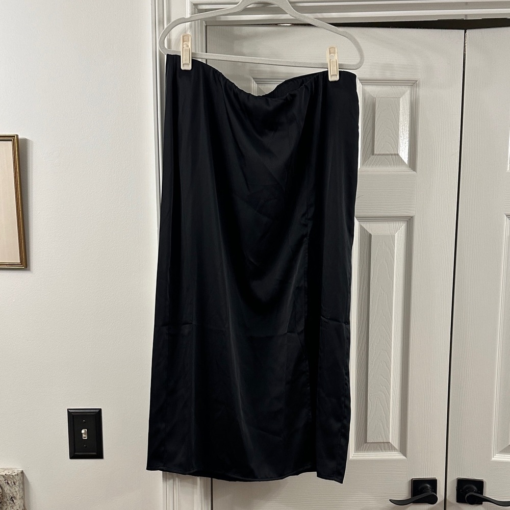 a new day Satin Midi Skirt